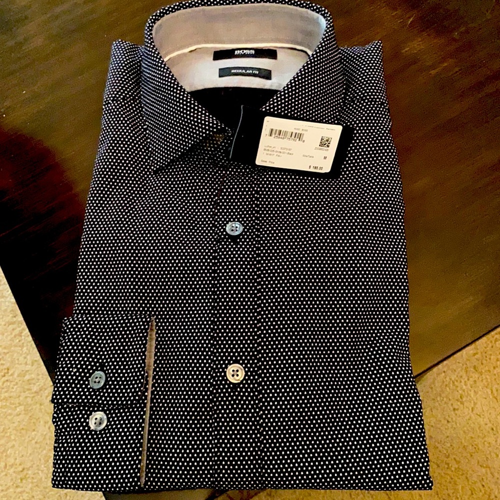 Hugo Boss Black with white dots dress shirts